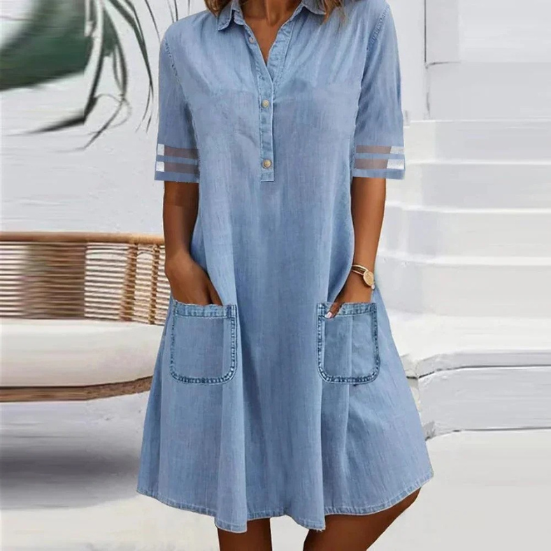 Jillian™ | Denim Dress with Side Pockets