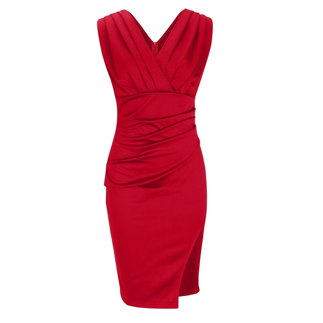Khloe™ | V-Neck Slit Dress