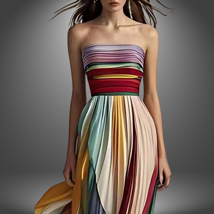 SERENA™ – Bold & Flowing Strapless Dress