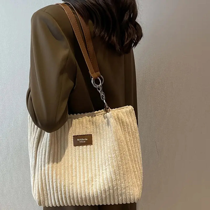 Cindy™ - Elegant Corduroy Tote Bag