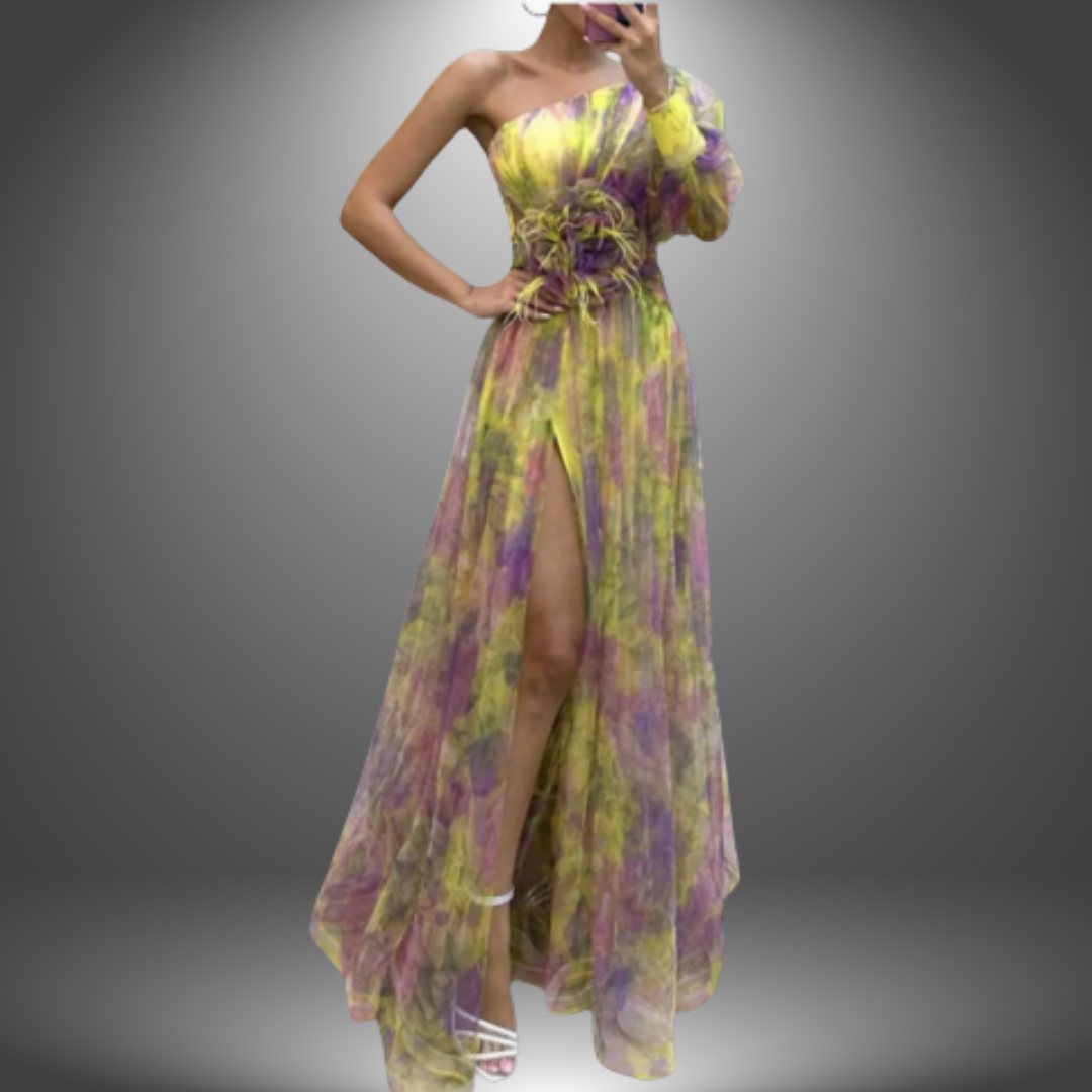 Emily™ | One-Shoulder Floral Maxi Dress