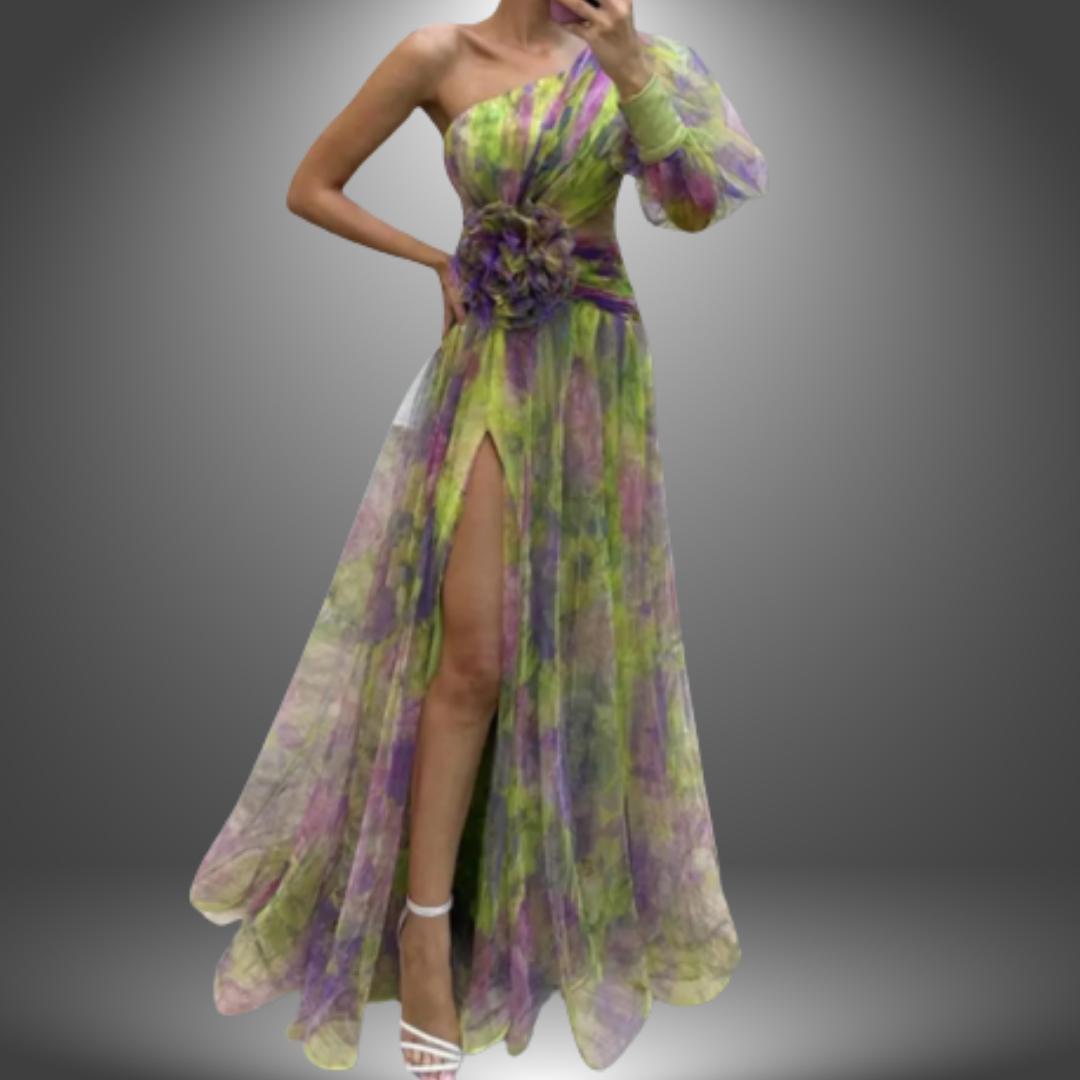 Emily™ | One-Shoulder Floral Maxi Dress