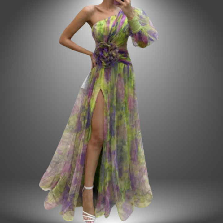 Emily™ | One-Shoulder Floral Maxi Dress