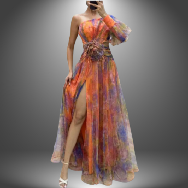 Emily™ | One-Shoulder Floral Maxi Dress