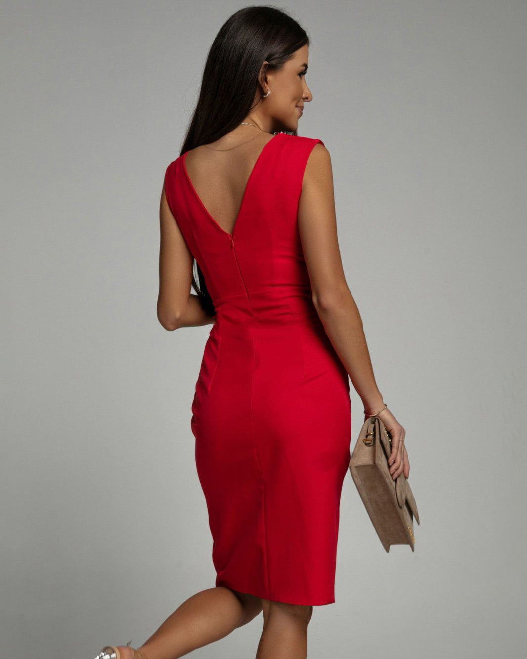 Khloe™ | V-Neck Slit Dress