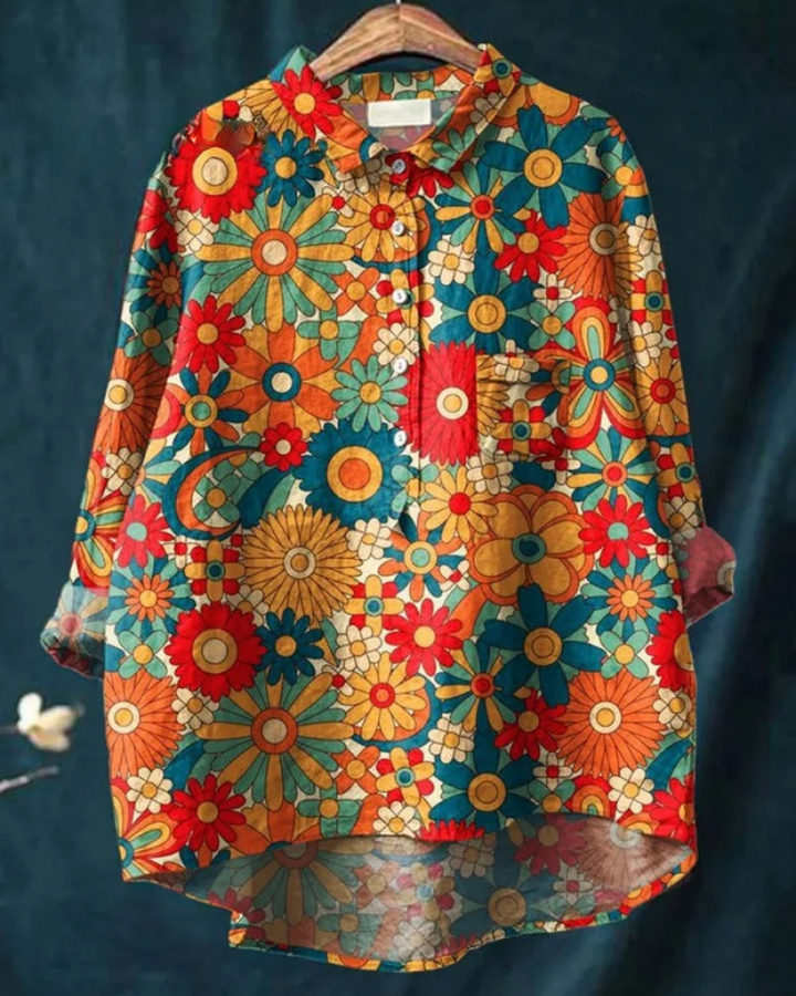 Kendra™ | Stylish Floral Button-Down Shirt