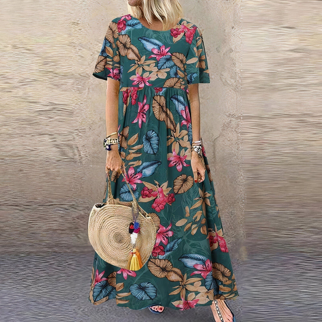 FLORA | Elegant and Vibrant Long Floral Dress