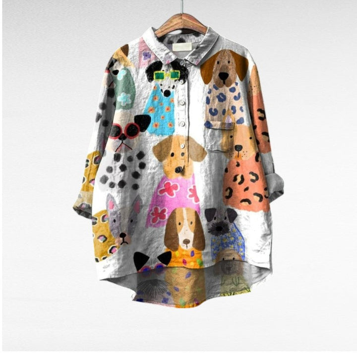 Ruby™ | Blouse with Dog Print