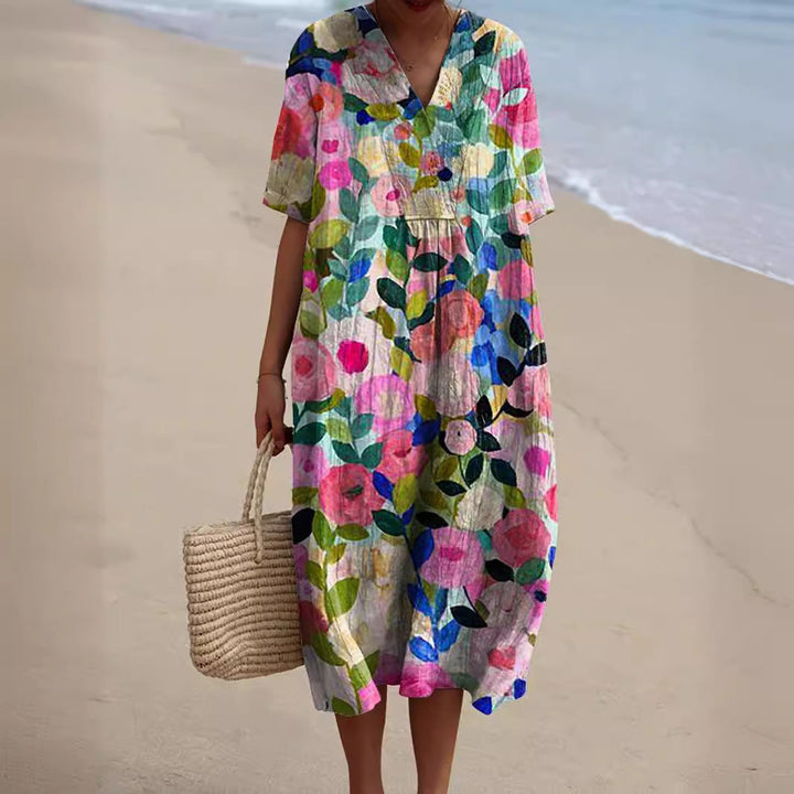 Hannah™ | Vivid Floral Pattern Dress