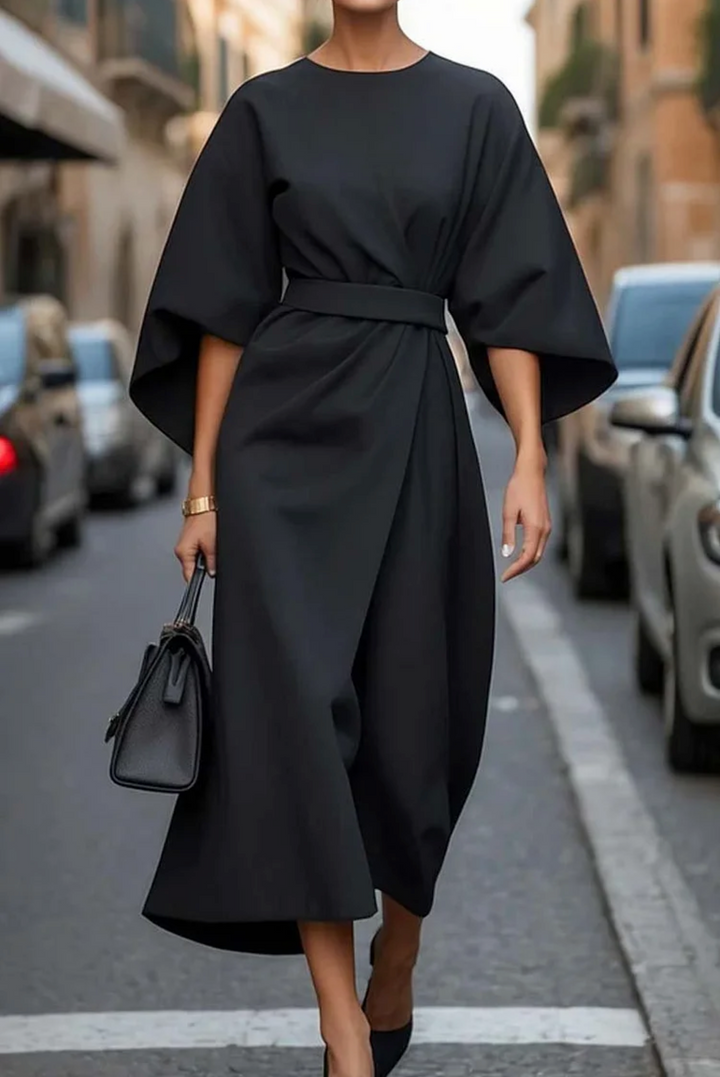 Sonia | Elegant Dress with Lantern Sleeves and Belt