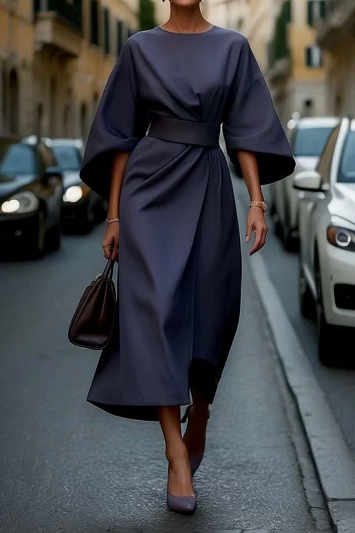 Sonia | Elegant Dress with Lantern Sleeves and Belt