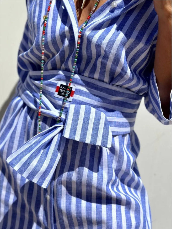 Denise™ | Striped Dress with Collar