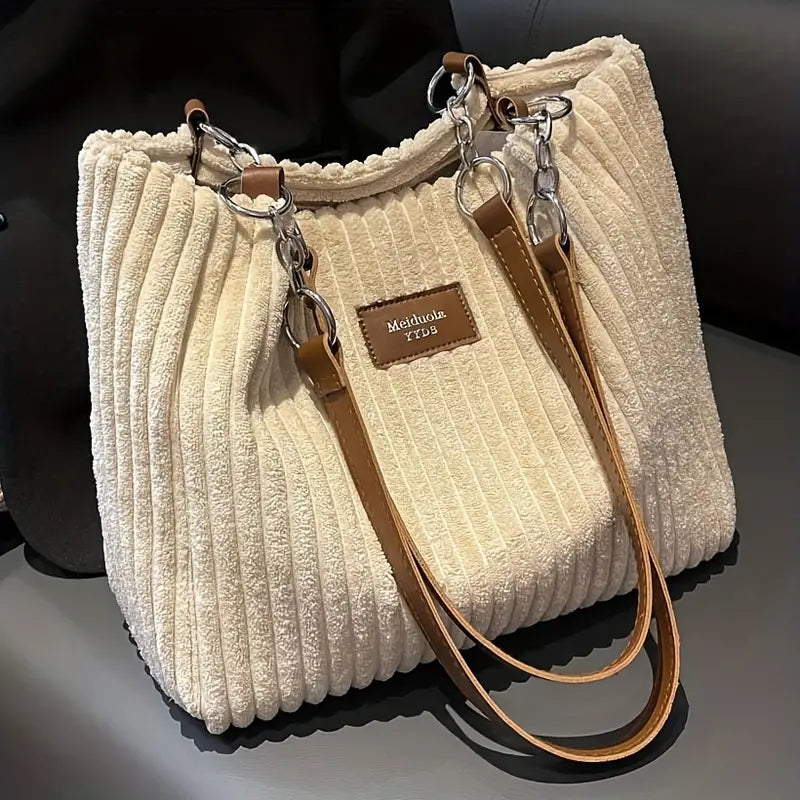 Cindy™ - Elegant Corduroy Tote Bag