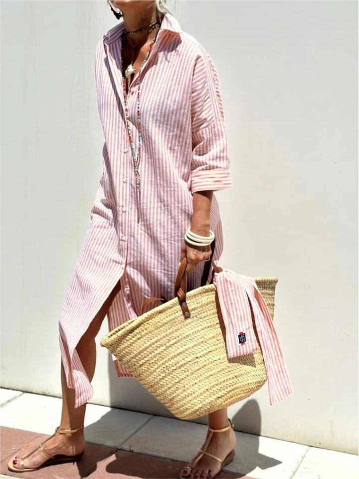 Denise™ | Striped Dress with Collar