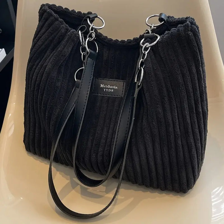 Cindy™ - Elegant Corduroy Tote Bag