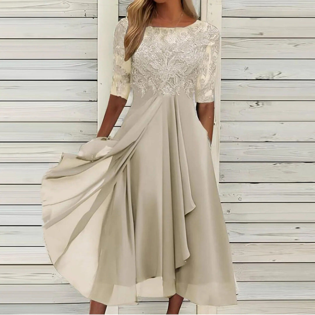 VICTORIA | Graceful Lace Dress with a Flowing Skirt