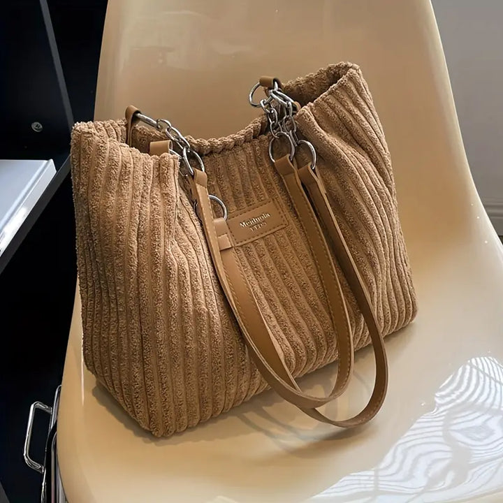 Cindy™ - Elegant Corduroy Tote Bag