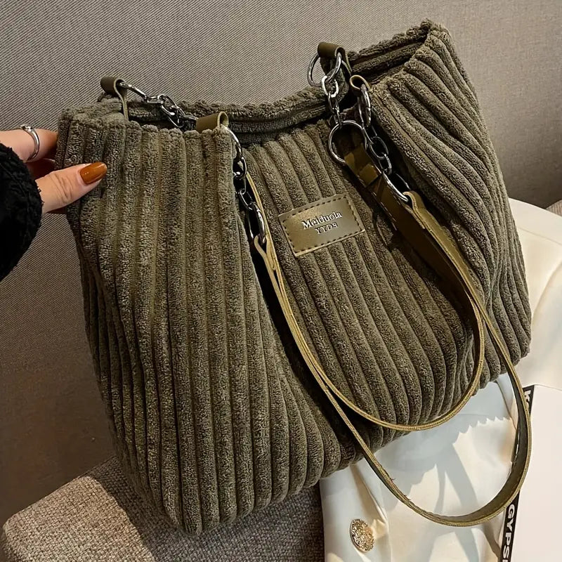 Cindy™ - Elegant Corduroy Tote Bag