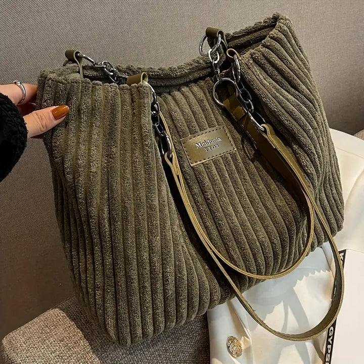 Cindy™ - Elegant Corduroy Tote Bag