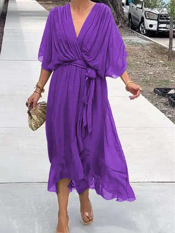 Veronica™ | Women’s V-Neck Chiffon Dress