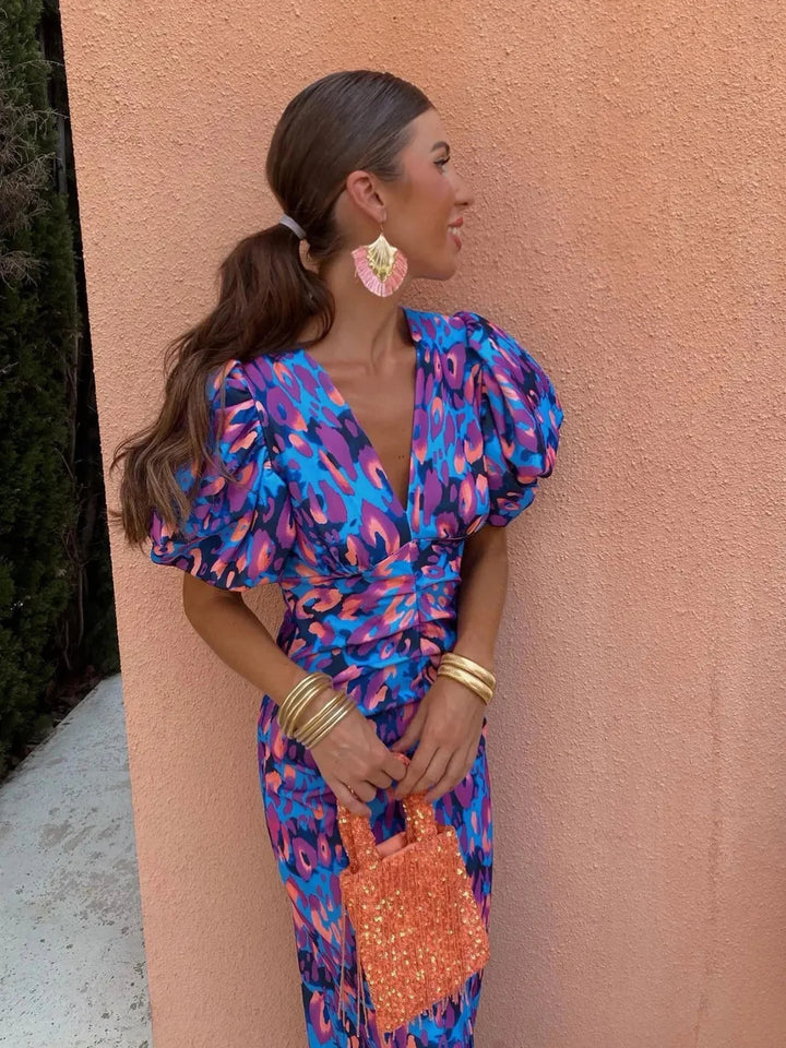Lily™ | Colorful Pleated Sleeve Dress