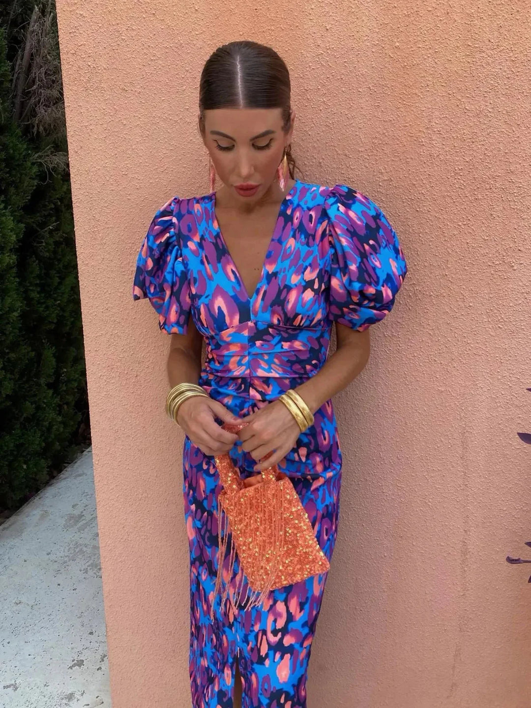 Lily™ | Colorful Pleated Sleeve Dress
