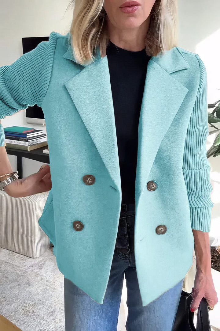 CLAIRE | Trendy Long Cardigan with Stylish Patchwork Sleeves