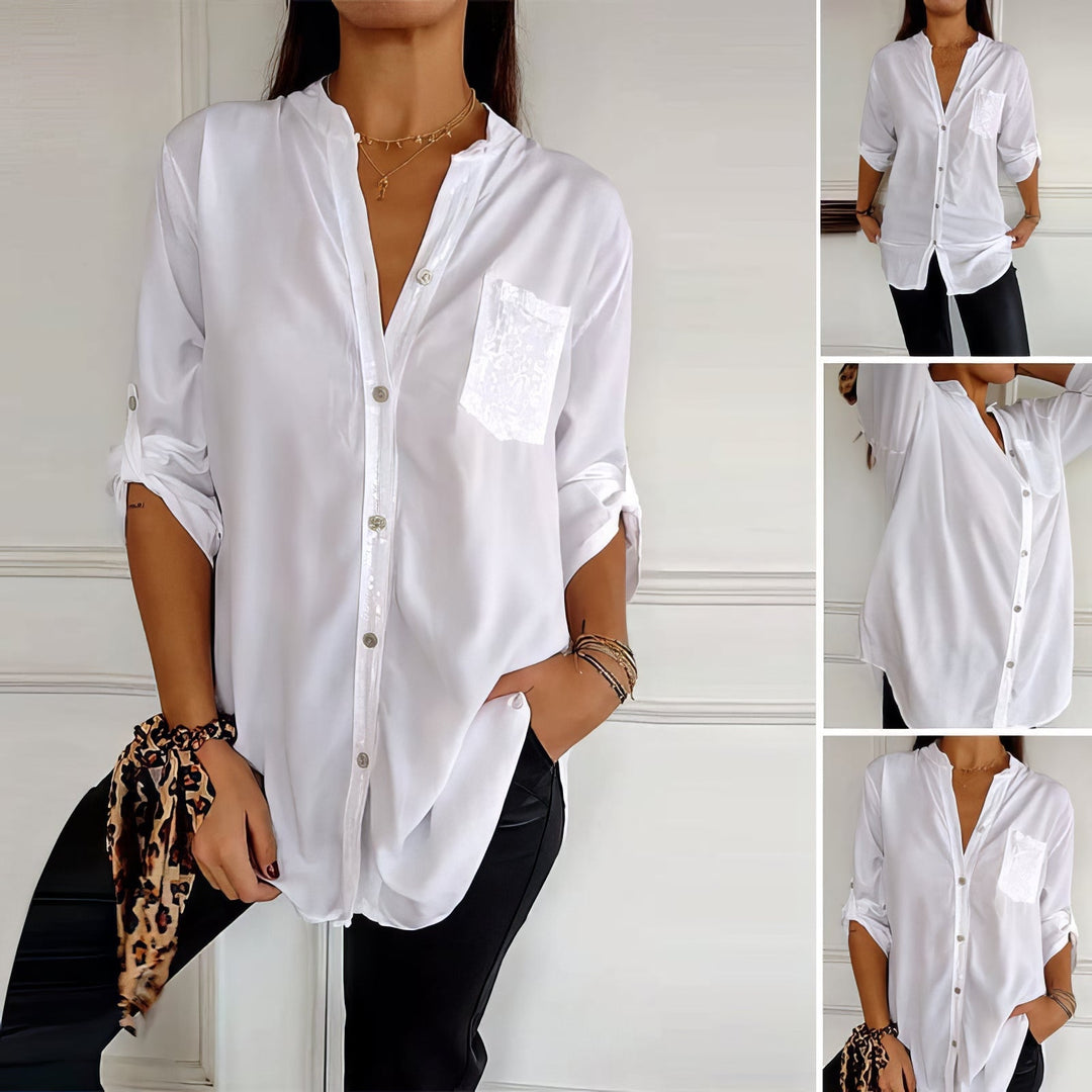LUCIE | Elegant Sequined Patchwork Top