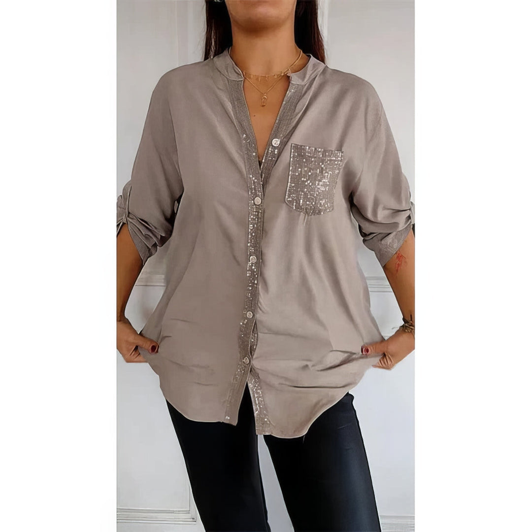 LUCIE | Elegant Sequined Patchwork Top