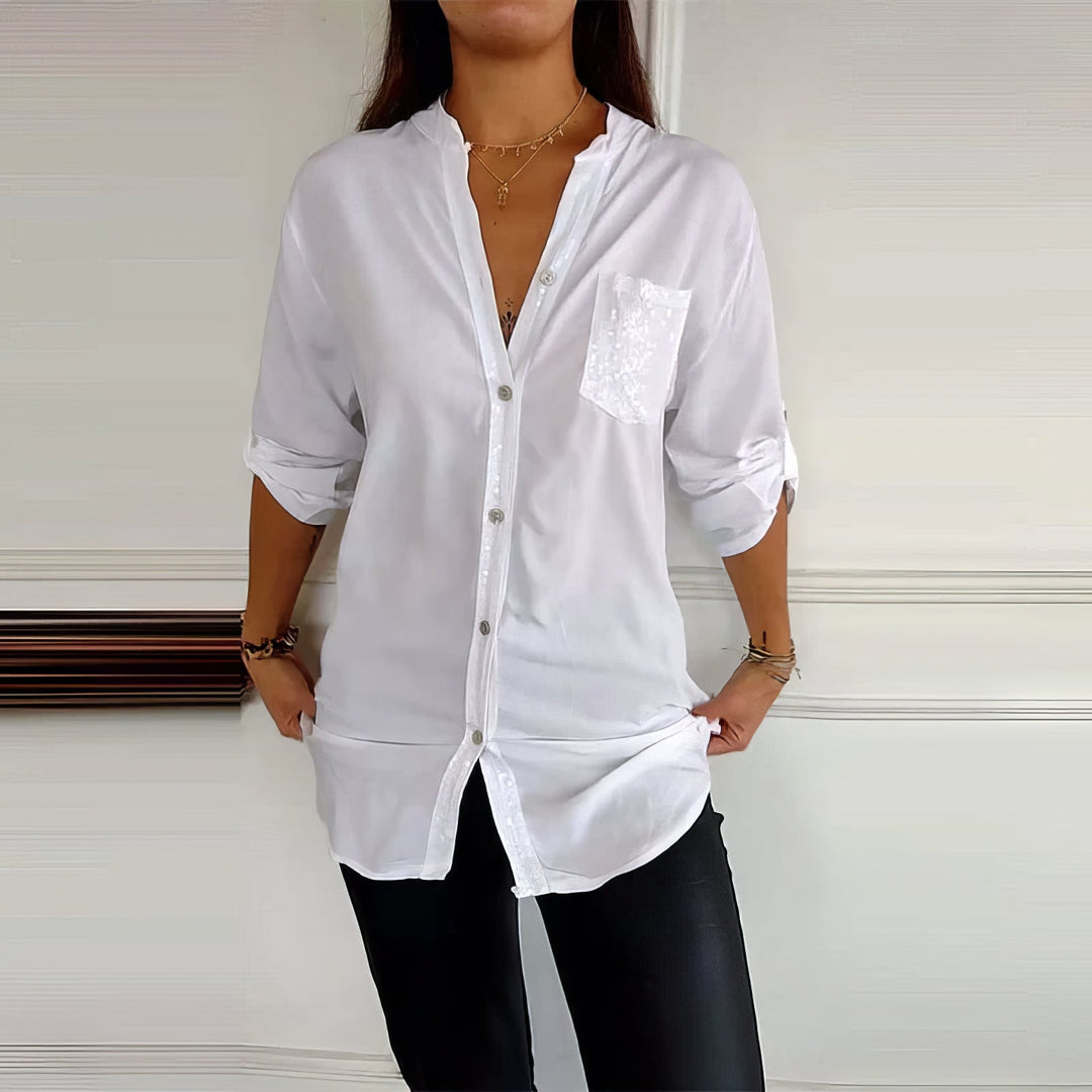 LUCIE | Elegant Sequined Patchwork Top